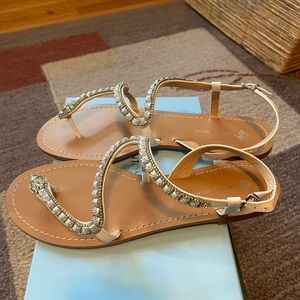 Antonio Melani White and Silver Sandals